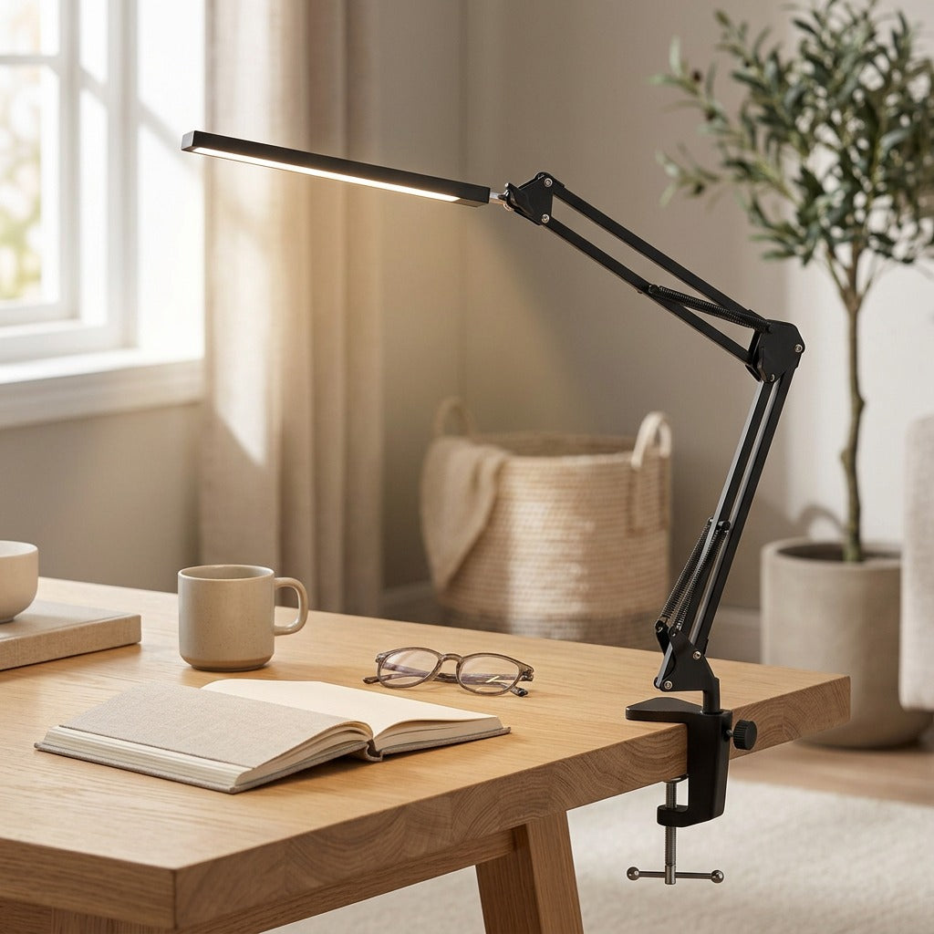Brightclip™ 12W LED Clip Desk Lamp, styled close view