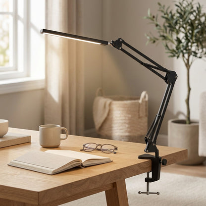 Brightclip™ 12W LED Clip Desk Lamp, styled close view