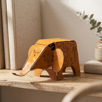 Trunkiron™ Iron Elephant Desktop Decoration, styled close view