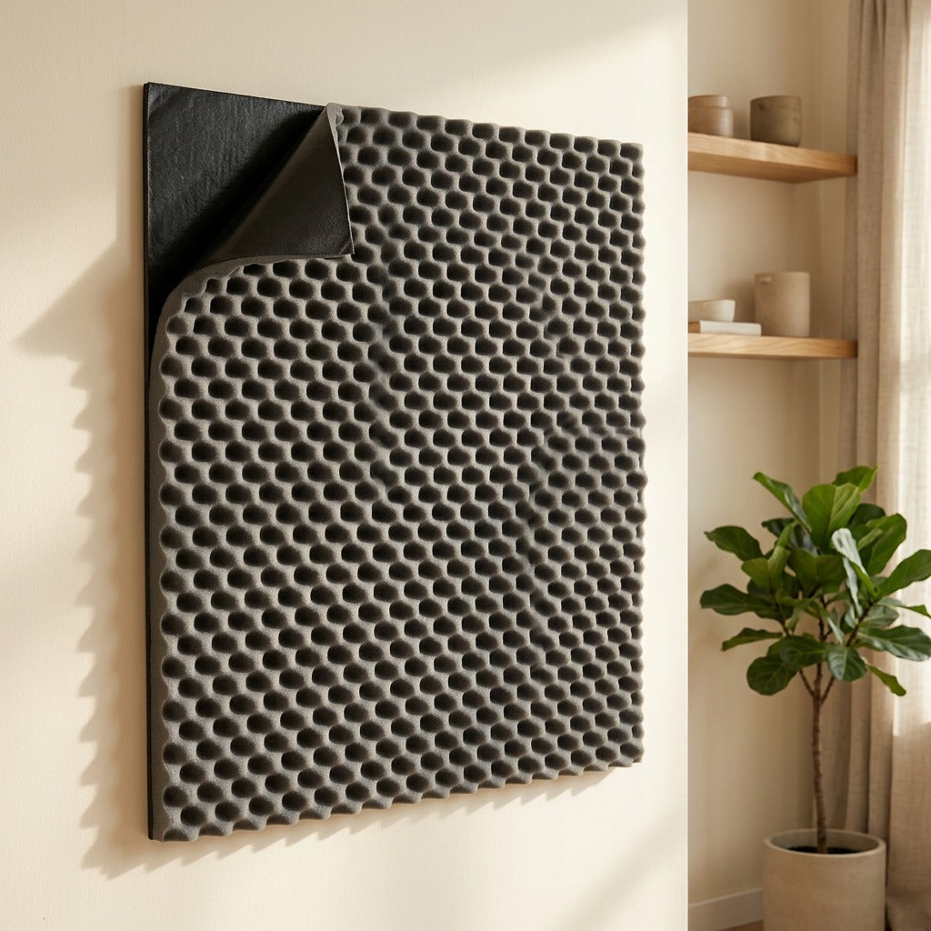 Hushpatch™ Self-Adhesive Sound Insulation Cotton in a calm home setting