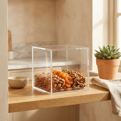 Clearstore™ Transparent Acrylic Storage Box in a calm home setting