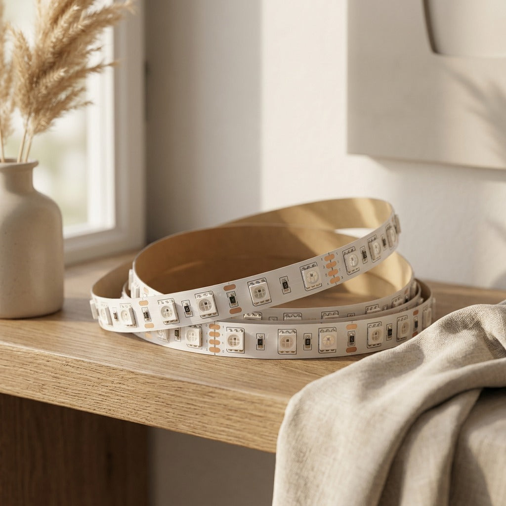 Pixelribbon™ WS2812B 5050 LED Light Strip, styled close view