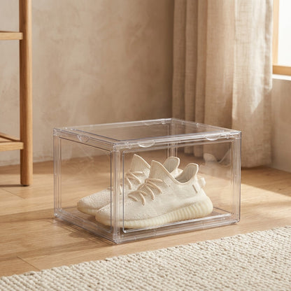 Shoeportal™ Transparent PET Shoe Storage Box, styled close view