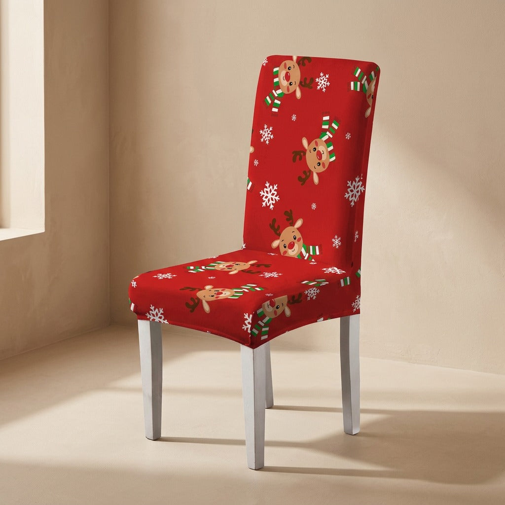 Hollydrape™ Christmas Printed Fabric Chair Cover