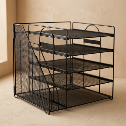 Tierfile™ 5-Tier Metal File Rack, material and detail close-up