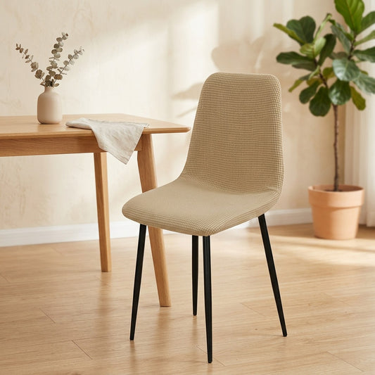 Squareseat™ Square Chemical Fiber Dining Chair Cover in a calm home setting