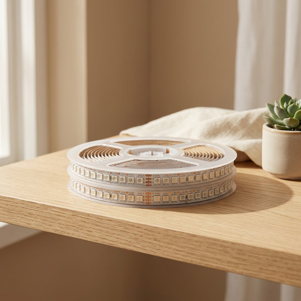 Voltstripe™ 12V RGB LED Light Strip in a calm home setting