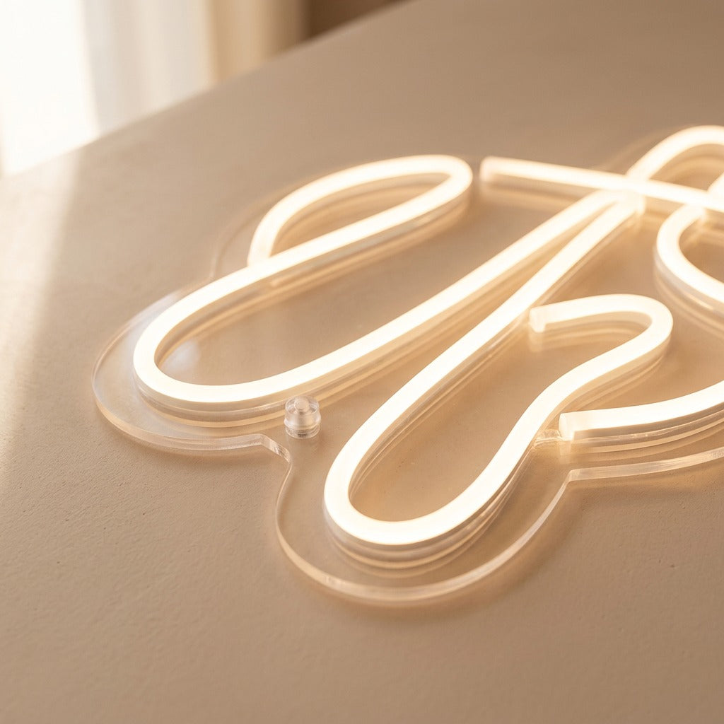 Neonscript™ Custom Acrylic LED Neon Light Sign, material and detail close-up