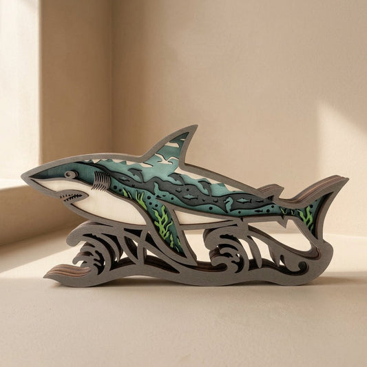 Sharkwood™ Boxwood Shark Desktop Decoration