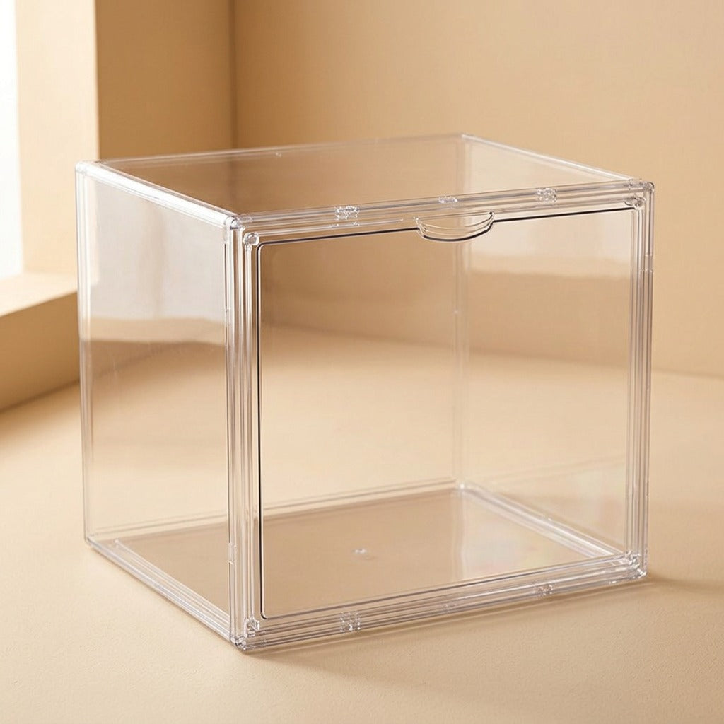 Figureview™ PET Plastic Figure Display Box, material and detail close-up