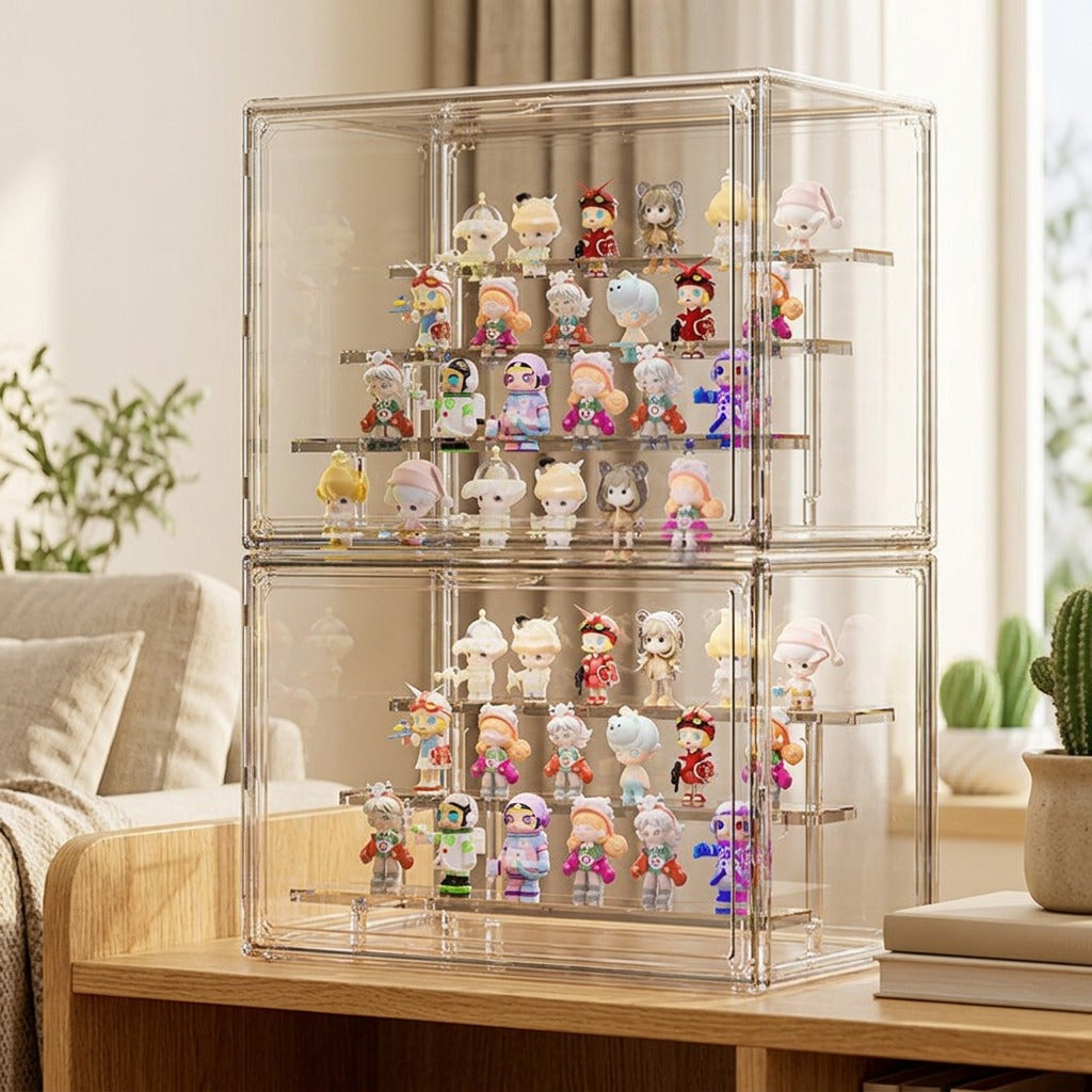 Figureview™ PET Plastic Figure Display Box in a calm home setting