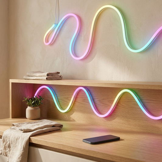 Neonflow™ RGB Neon Light Strip in a calm home setting