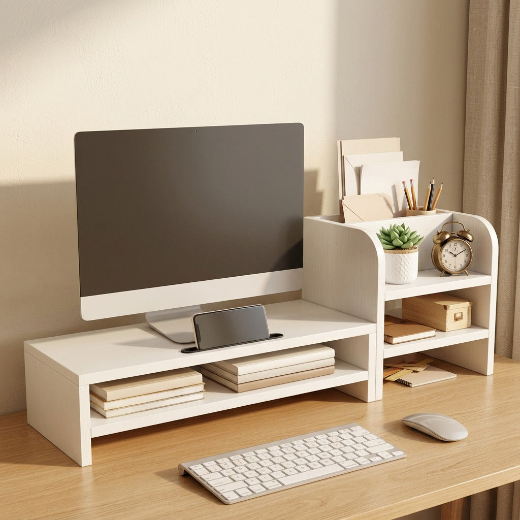 Boardtier™ Density Board Desktop Storage Rack in a calm home setting