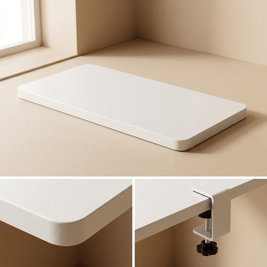 Desklink™ Metal Desk Extension Board, material and detail close-up