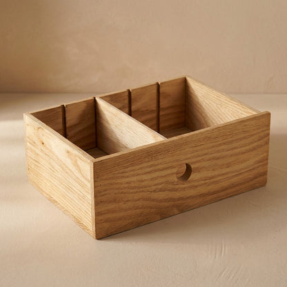 Tuckwood™ Poplar Wood Tissue Box With Drawer, material and detail close-up