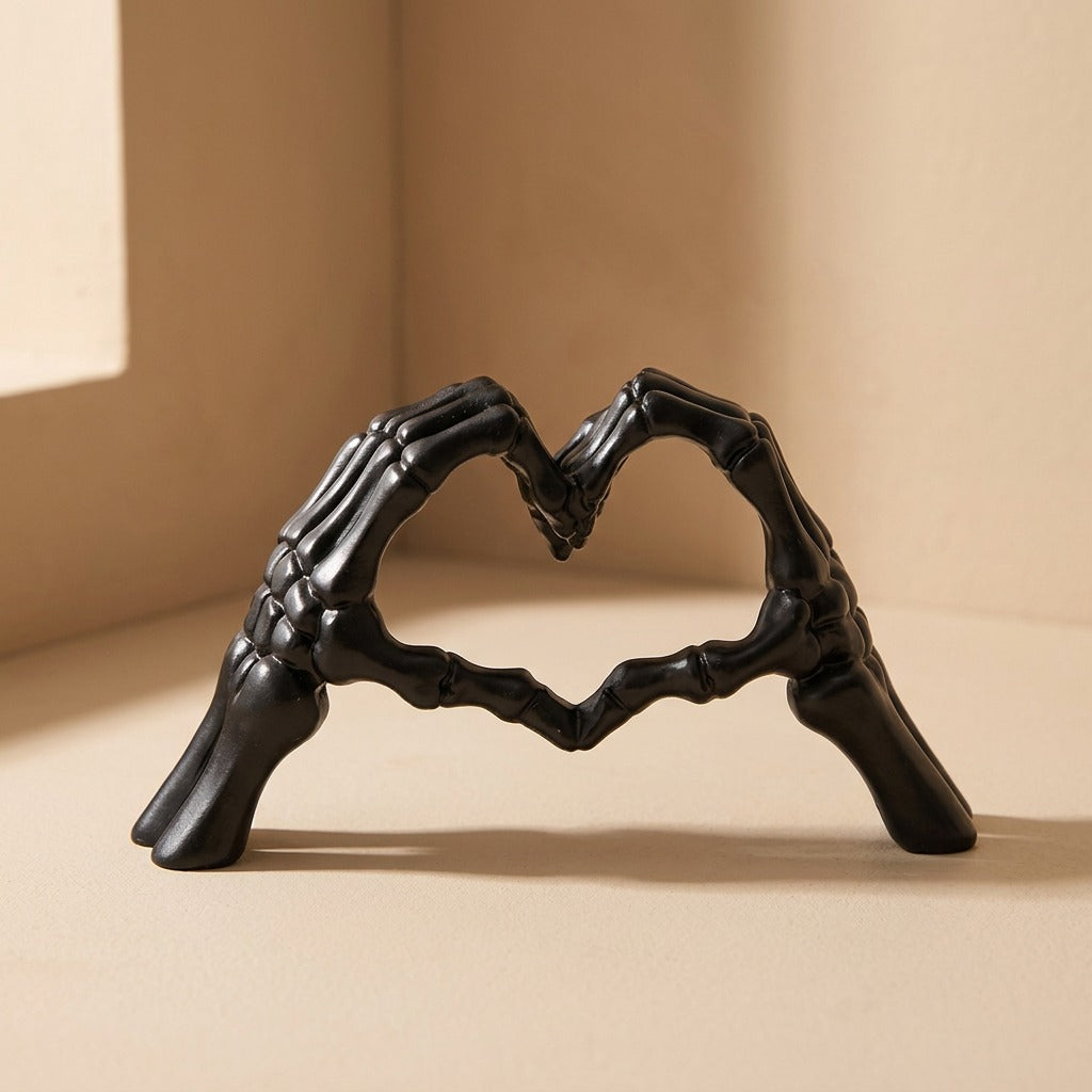 Skullsign™ Resin Skull Heart Gesture Ornament