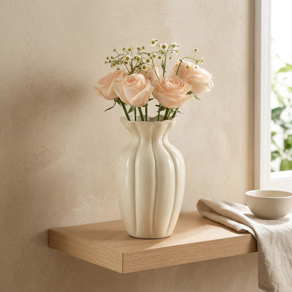 Stemglaze™ Ceramic Flower Vase in a calm home setting