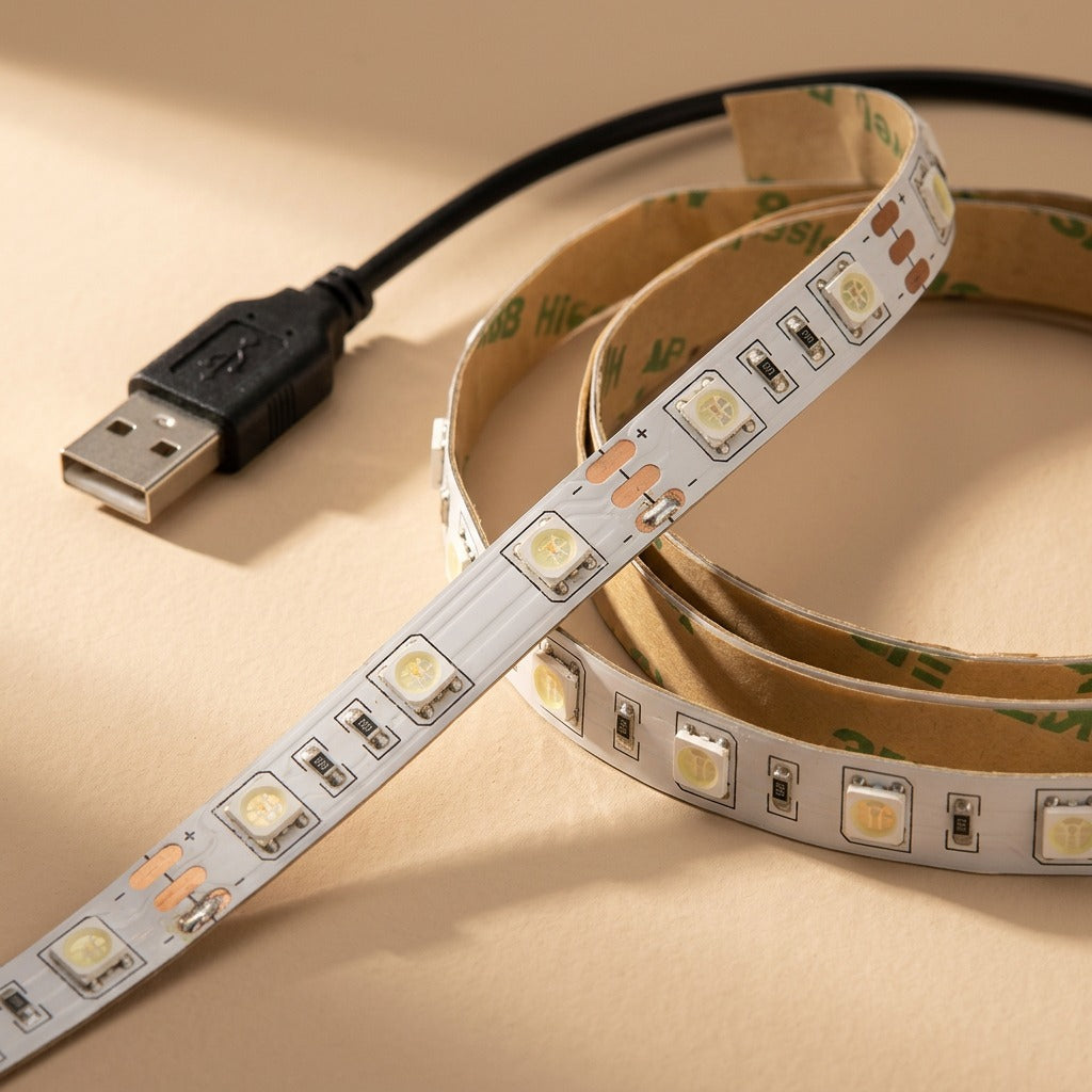 Volthue™ 5V RGB LED Light Strip, material and detail close-up