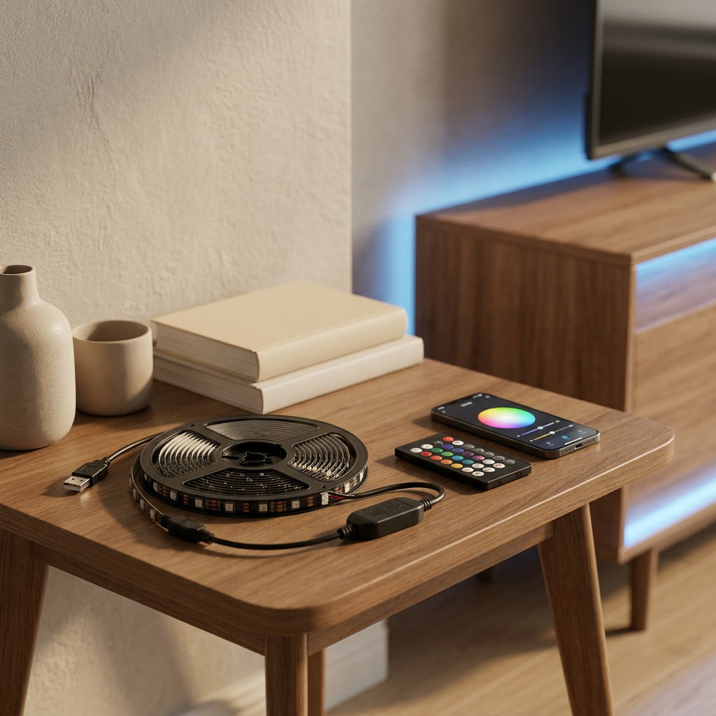 Volthue™ 5V RGB LED Light Strip, styled close view