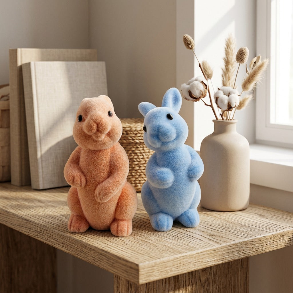 Bunnygleam™ Resin Rabbit Living Room Decor, styled close view