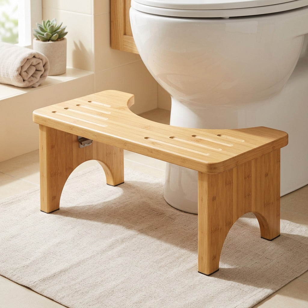 Woodstead™ Wooden Toilet Stool for Home Use in a calm home setting