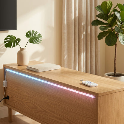 Hueclick™ RGB LED Strip Lights With Remote Control in a calm home setting
