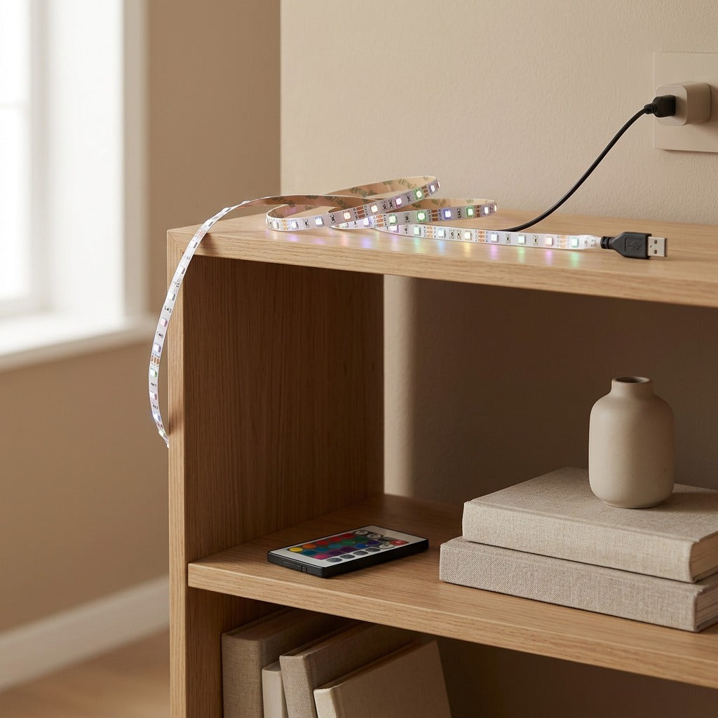 Hueclick™ RGB LED Strip Lights With Remote Control, styled close view