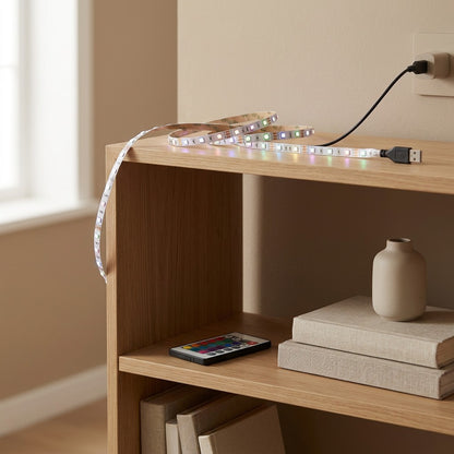 Hueclick™ RGB LED Strip Lights With Remote Control, styled close view