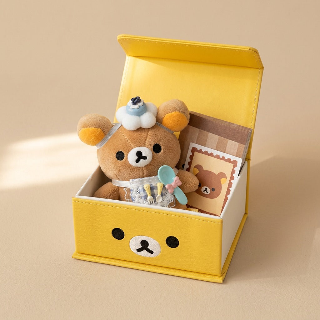 Toonstash™ PU Cartoon Card Storage Box, material and detail close-up