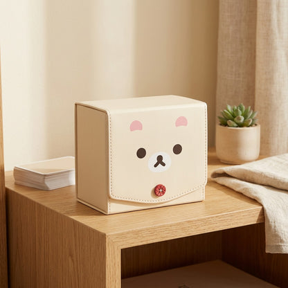 Toonstash™ PU Cartoon Card Storage Box in a calm home setting