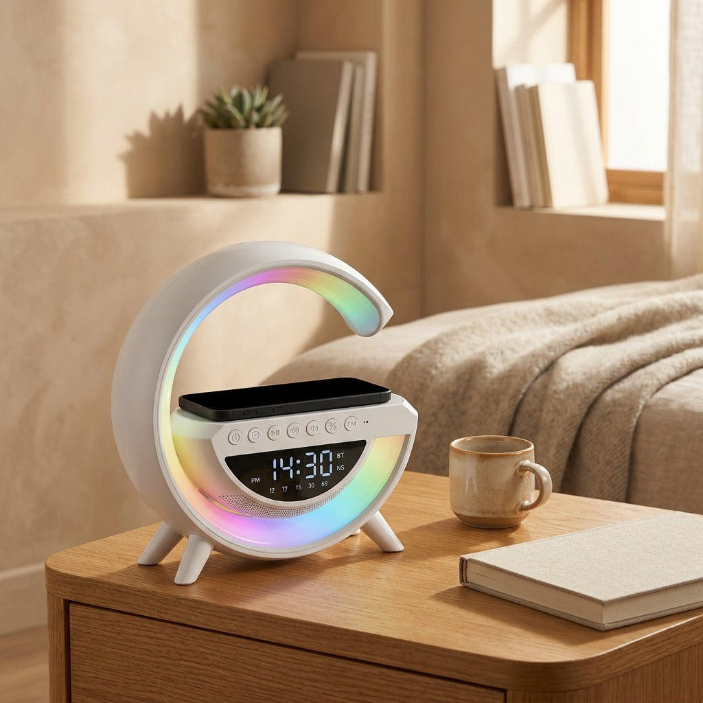 Nightchime™ Bluetooth Speaker With Night Light, styled close view