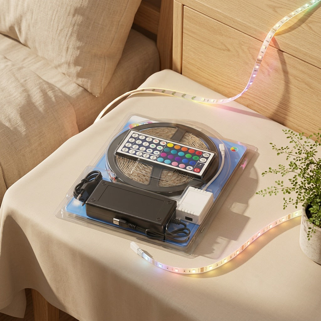Colortrail™ 5m RGB LED Light Strip in a calm home setting