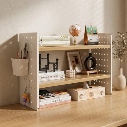 Steeltier™ Metal Desktop Storage Rack, styled close view