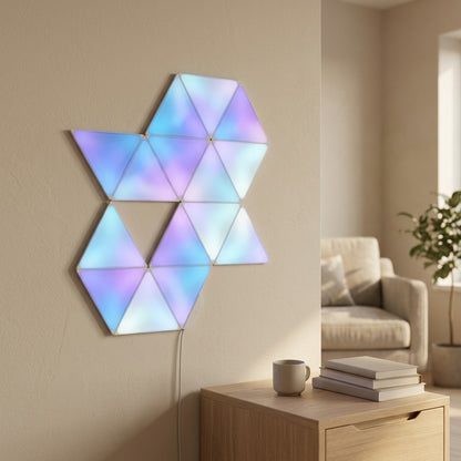 Prismglow™ Acrylic Quantum Wall Lamp, styled close view