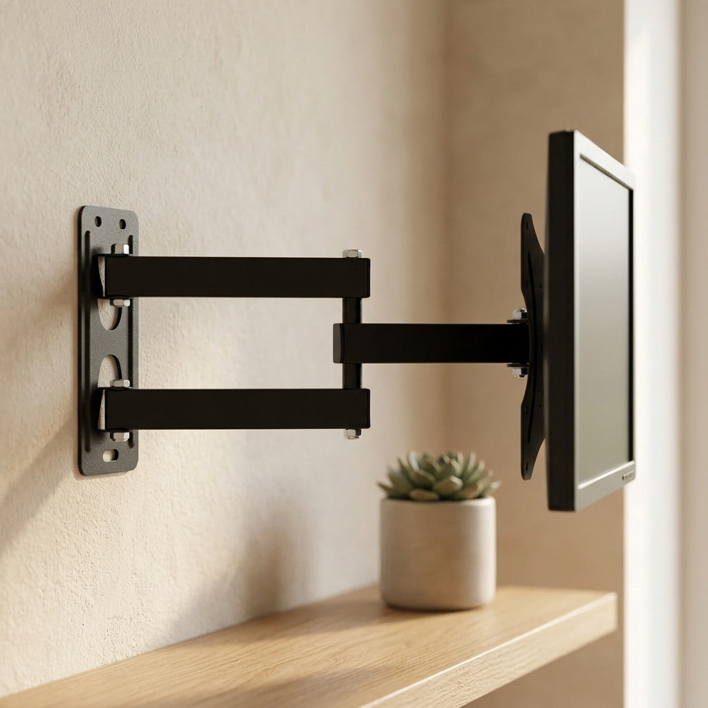 Reachstand™ Telescopic Iron LCD Monitor Wall Stand, styled close view