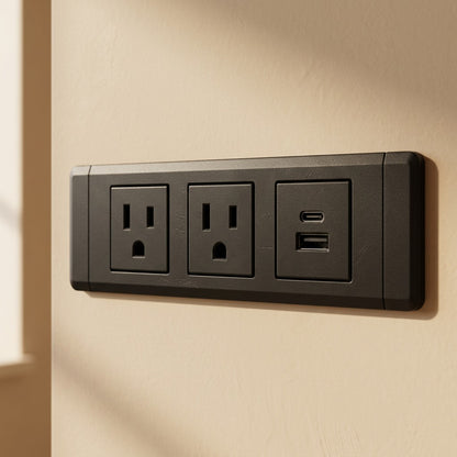 Flushplug™ Embedded Desktop Power Socket, material and detail close-up