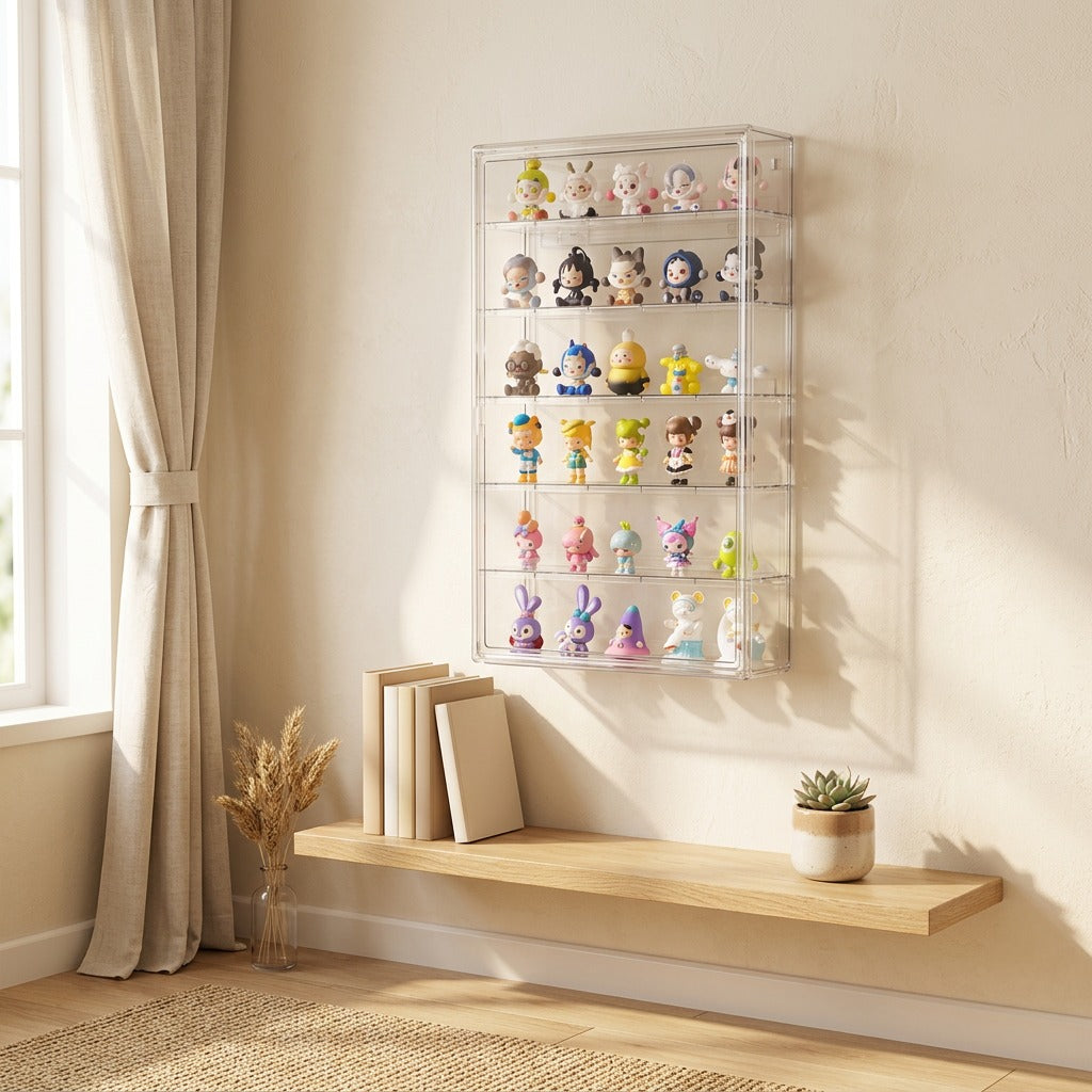 Boxglimpse™ Transparent Blind Box Display Cabinet in a calm home setting