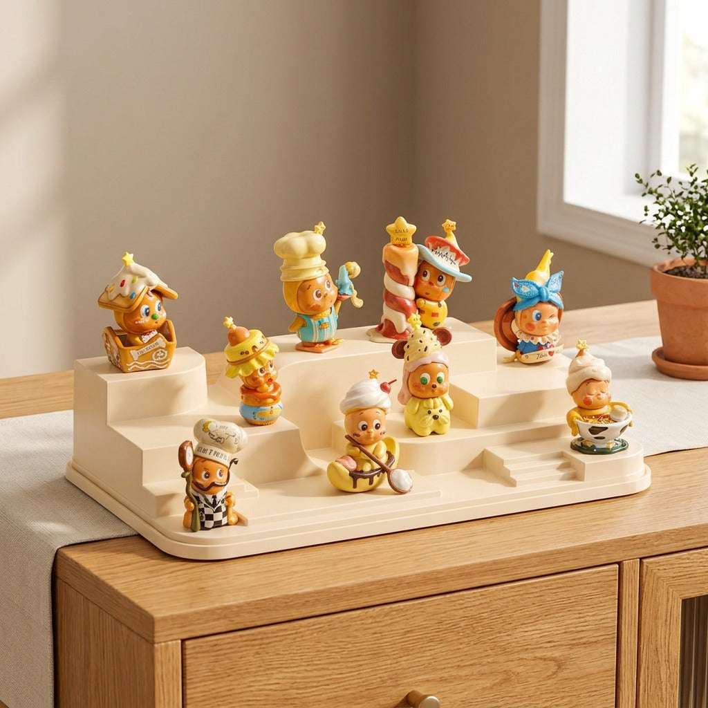 Creamcase™ Cream PET Blind Box Display Cabinet, styled close view