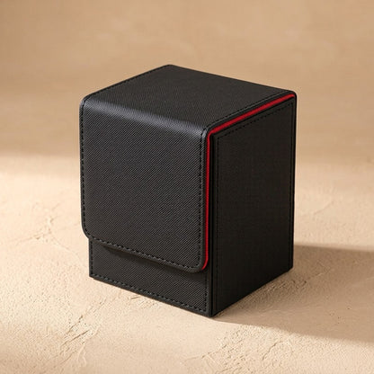 Leatherkeep™ PU Leather Vertical Card Holder Box, material and detail close-up
