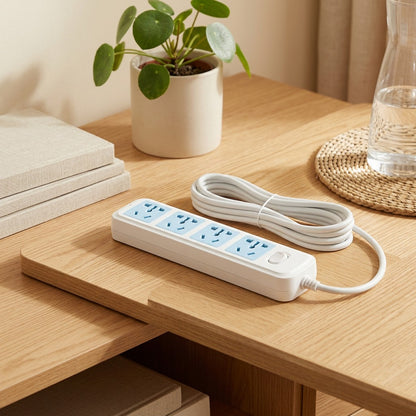 Powerreach™ 5-Meter 8-Outlet Power Strip in a calm home setting