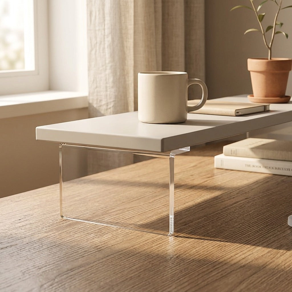 Tidyledge™ Office Desk Storage Rack, styled close view