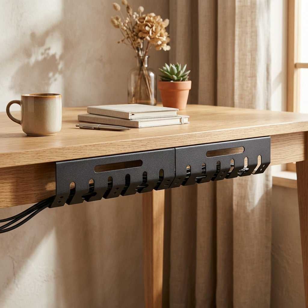 Rackcraft™ Carbon Steel Desktop Storage Rack, styled close view