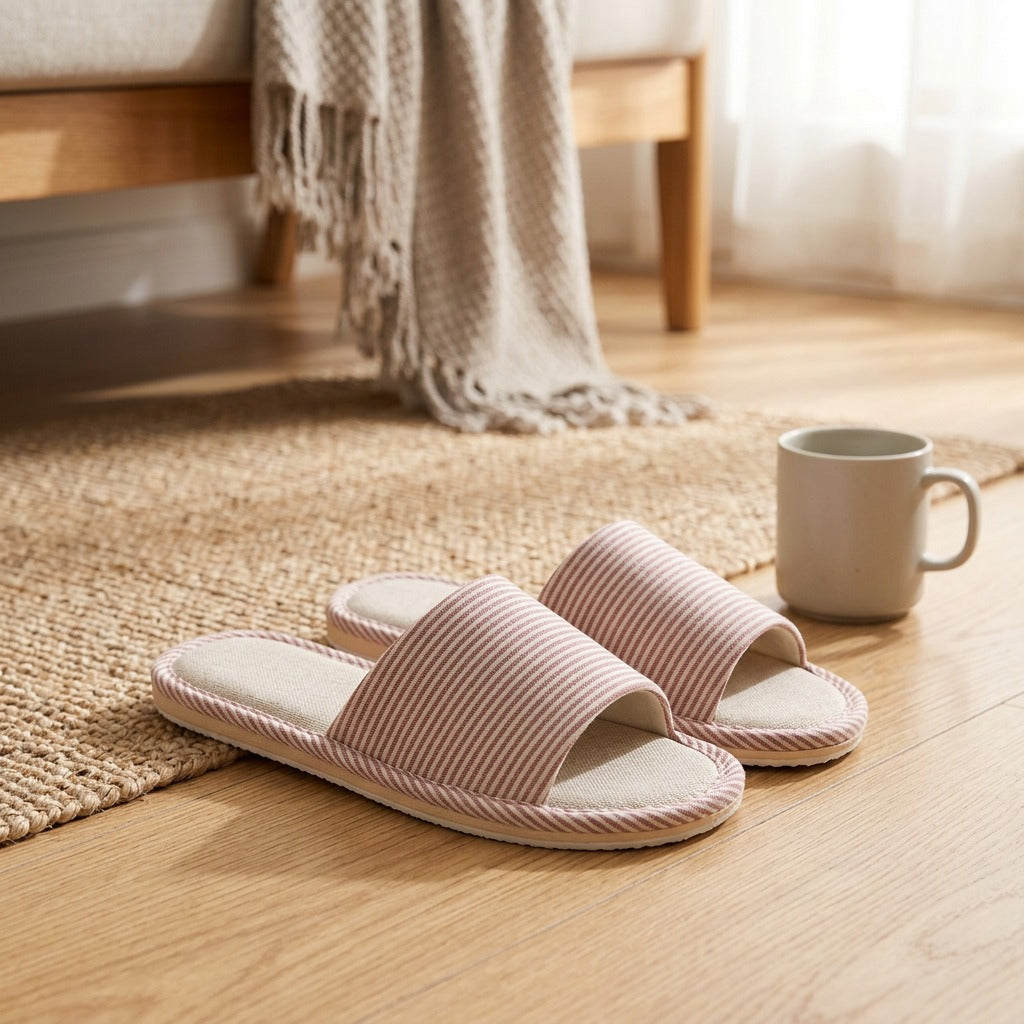 Softhome™ Foam Sole Indoor Slippers, styled close view