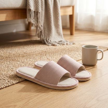 Softhome™ Foam Sole Indoor Slippers, styled close view