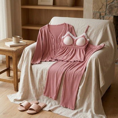 Cottonhush™ Cotton Long Sleeve Pajama Set, styled close view