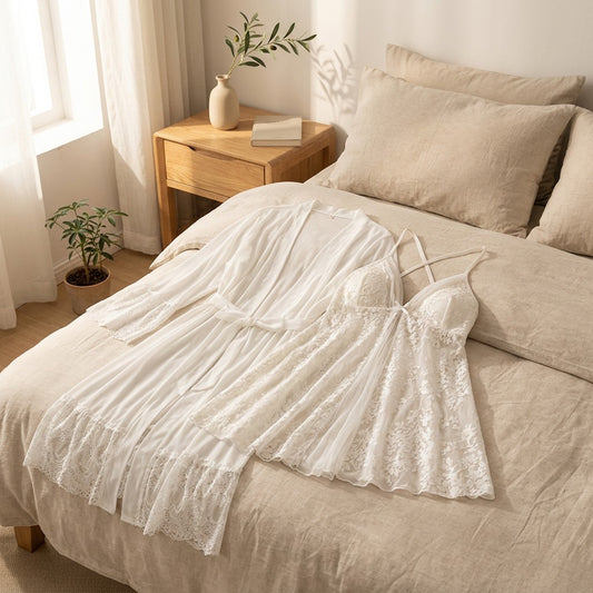 Velvetdoze™ Velvet Sleepwear Set in a calm home setting