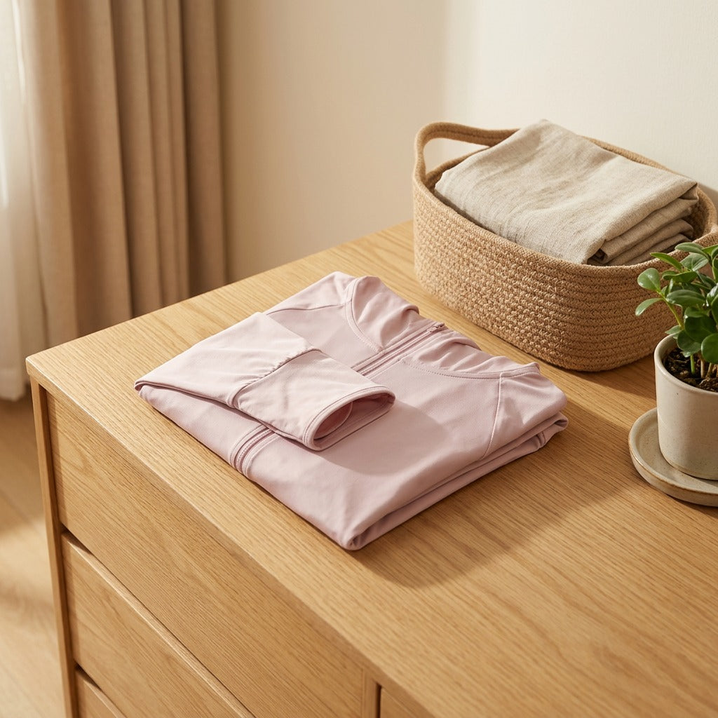 Raywrap™ UPF50+ Women’s Sun Protection Clothing in a calm home setting