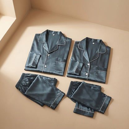 Satinpair™ Simulated Silk Couple Pajamas