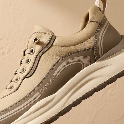 Breezerun™ Breathable Artificial Leather Running Shoes, material and detail close-up