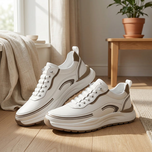 Breezerun™ Breathable Artificial Leather Running Shoes in a calm home setting